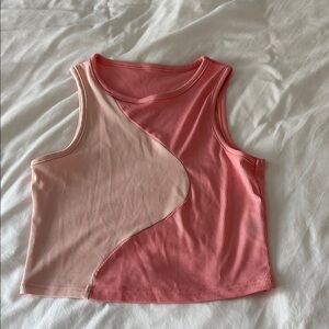 SHEIN Pink and Cream Colorblock Tank Top